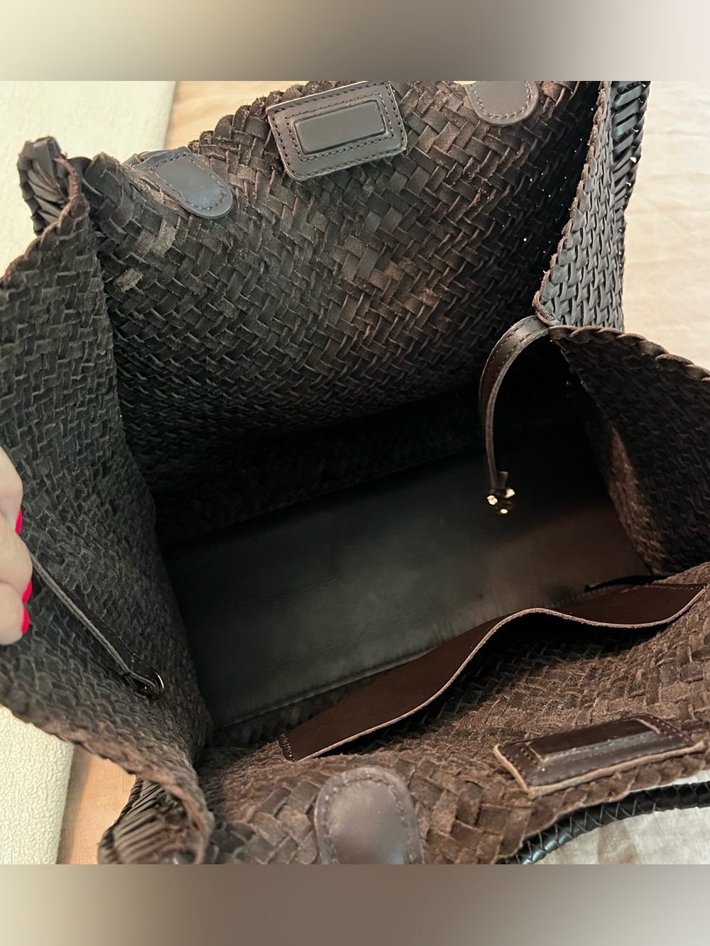 Madewell The Lexington Tote Woven Dark Brown Tote Bag coffee bean large - Picture 12 of 13